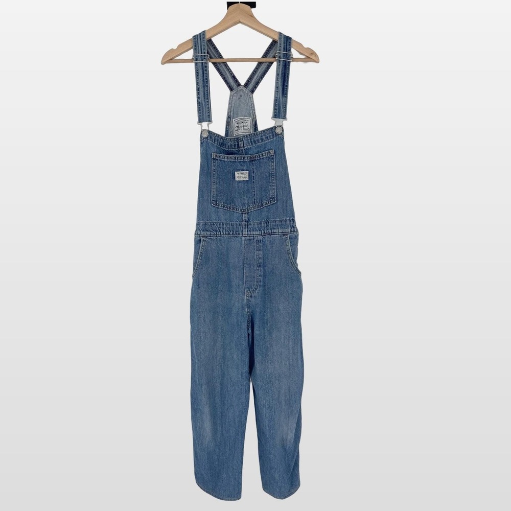 Vintage Levis Denim Bib Overalls 32x21 Straight Leg Dungarees 90s Workwear Jeans
